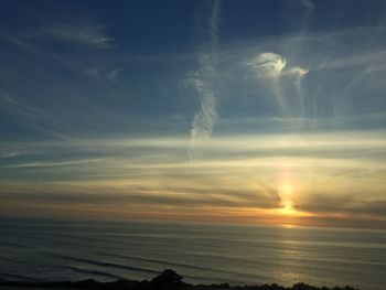 Scenic view of sea at sunset