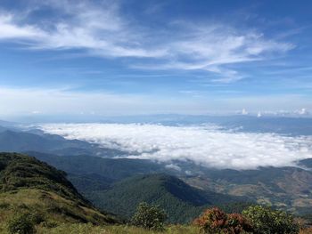 Scenic view of mountains against sky