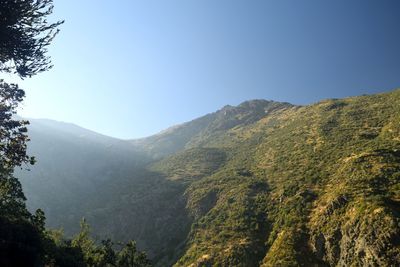 Scenic view of mountains against clear sky