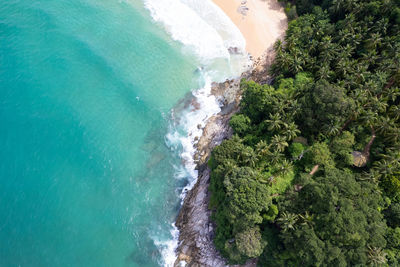 High angle view of sea