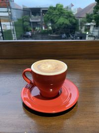 Close-up of coffee on table