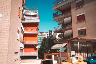 Low angle view of buildings in city