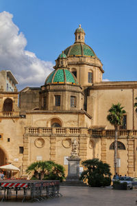 Exterior of historic building against sky