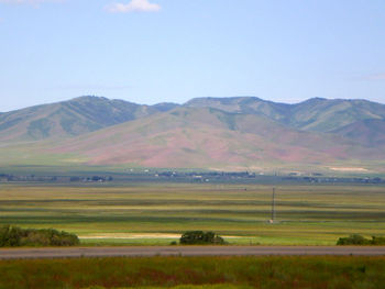 Scenic view of field against sky