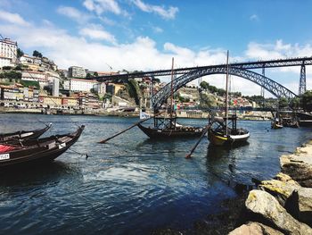 View of bridge over river