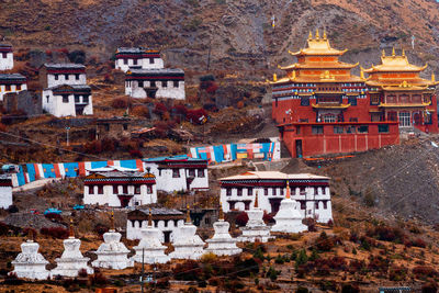 Tibetan temple and towers