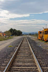 Railway tracks against sky