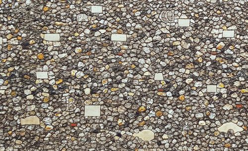 High angle view of stones on street