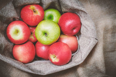High angle view of apples