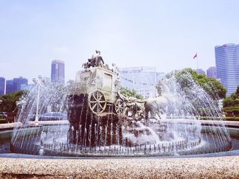 Fountain in front of building