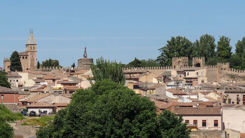 High angle view of townscape against sky