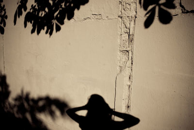 Silhouette man shadow against blurred background