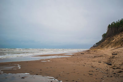 Scenic view of beach against sky