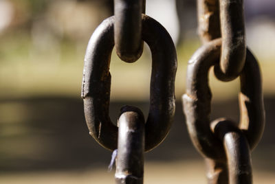 Close-up of rusty chain