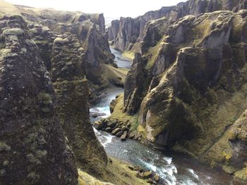 Scenic view of waterfall