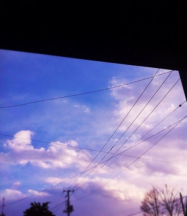 power line, low angle view, connection, electricity pylon, power supply, cable, electricity, sky, fuel and power generation, cloud - sky, technology, silhouette, power cable, blue, cloud, cloudy, outdoors, nature, no people, dusk