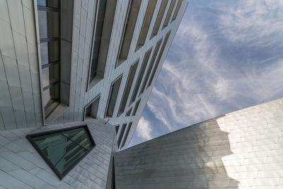 Low angle view of modern building against sky