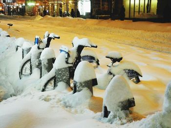 People on snow covered landscape