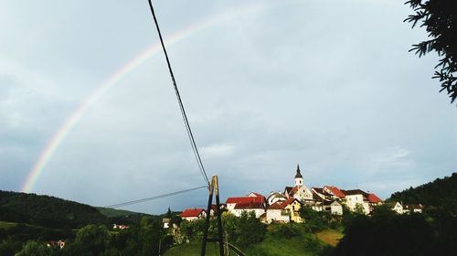 Rainbow over built structures