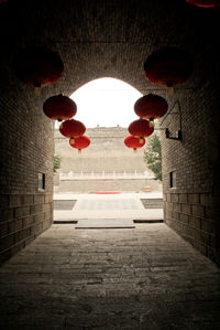 Arch bridge in front of built structure