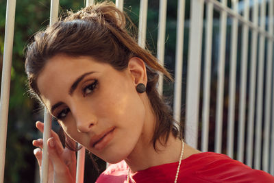 Close-up portrait of young woman