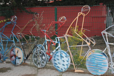 Multi colored bicycle