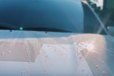 Close-up of raindrops on glass