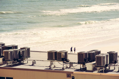 View of people on beach