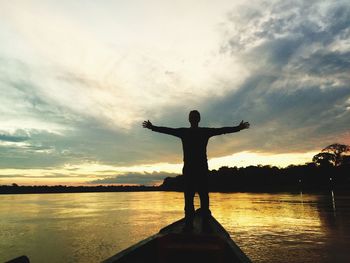 Scenic view of sea at sunset
