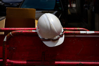 Close-up of hardhat