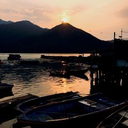 Scenic view of mountains at sunset