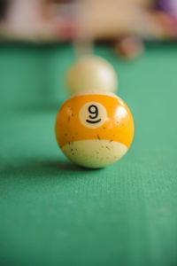 Close-up of ball on table