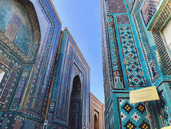 Low angle view of temple building against sky