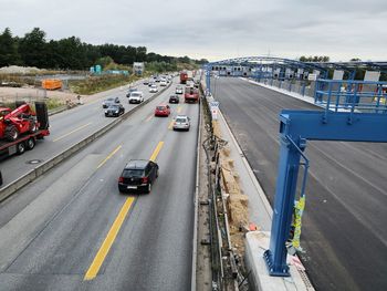 High angle view of traffic on road