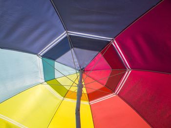 Low angle view of multi colored umbrella