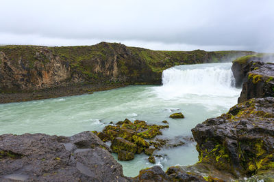 Scenic view of waterfall