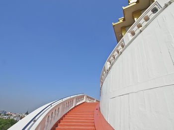 View of staircase form base to top of golden mountain in bangkok, thailand.