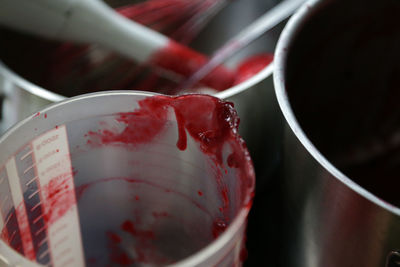 Close-up of jam in container