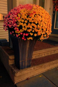 Flower vase against wall