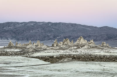 Scenic view of rocky mountains against sky