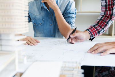 People working on table