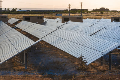 Solar panels on field