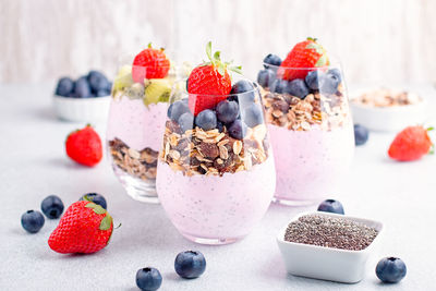 Close-up of dessert on table