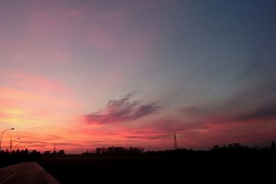 Scenic view of landscape against sky at sunset