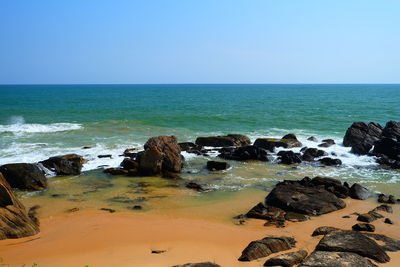 View of rocks on beach