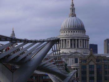 View of buildings in city against cloudy sky