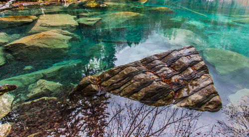 Rocks in lake