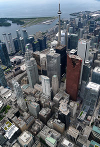 Downtown toronto aerial shot