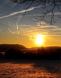 Scenic view of dramatic sky during sunset