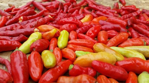 Full frame shot of red chili peppers